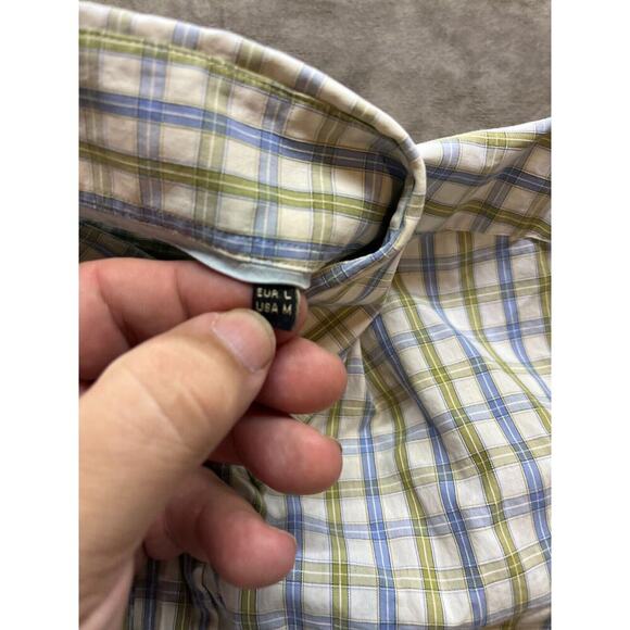 Barbour Shirt‎ Mens Medium Blue Country Tattersall Check Button Up Short Sleeve - Picture 5 of 7